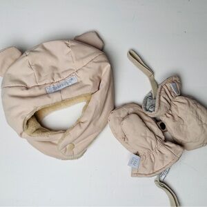 7 AM ENFANT CUB SET - baby mittens and baby hat, 6-12 m